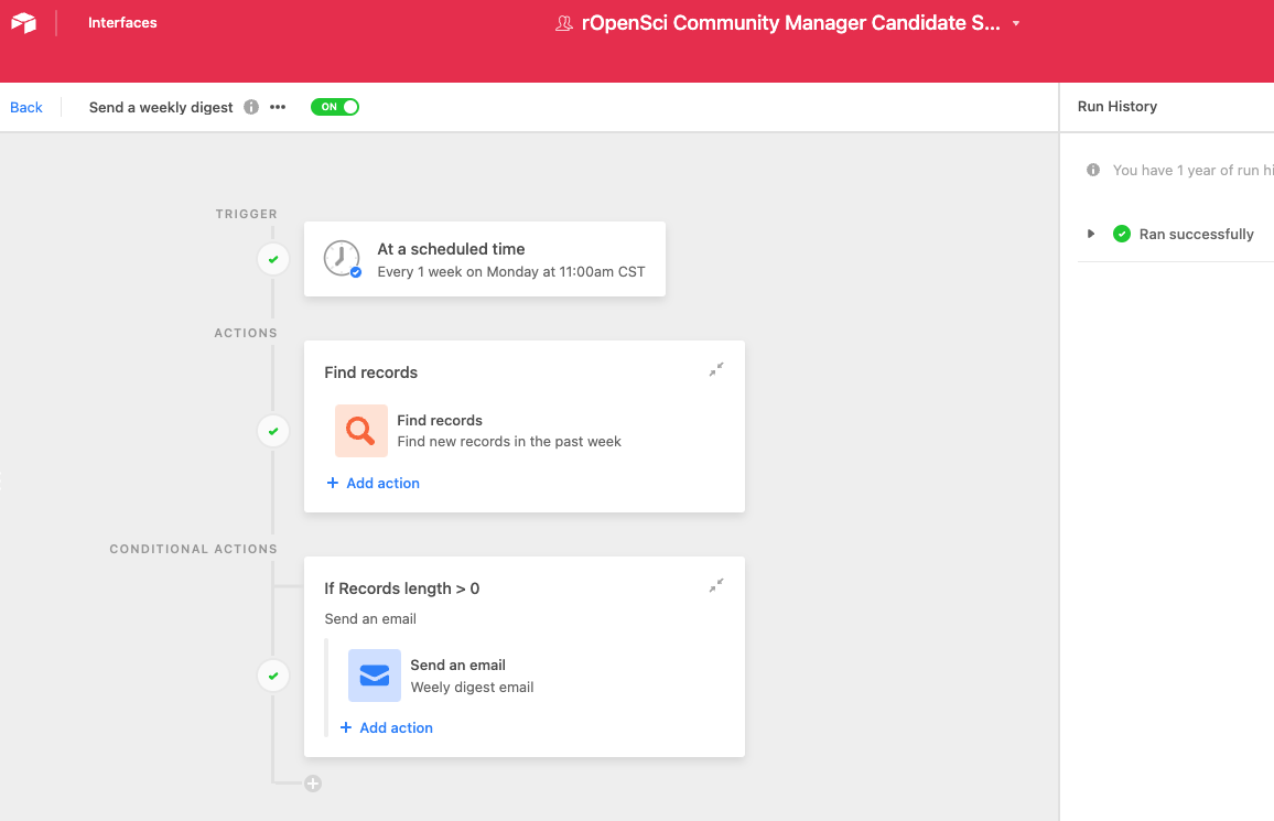 airtable weekly summary